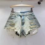 Pantalones Cortos de Mezclilla Lavada