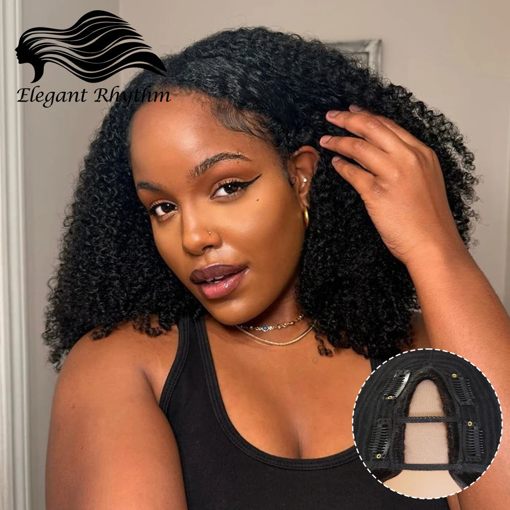 Afro Kinky Curly Wigs with Bangs