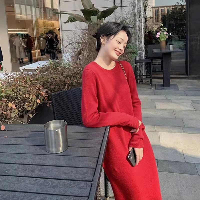 Cashmere Knit Knee-High Dress