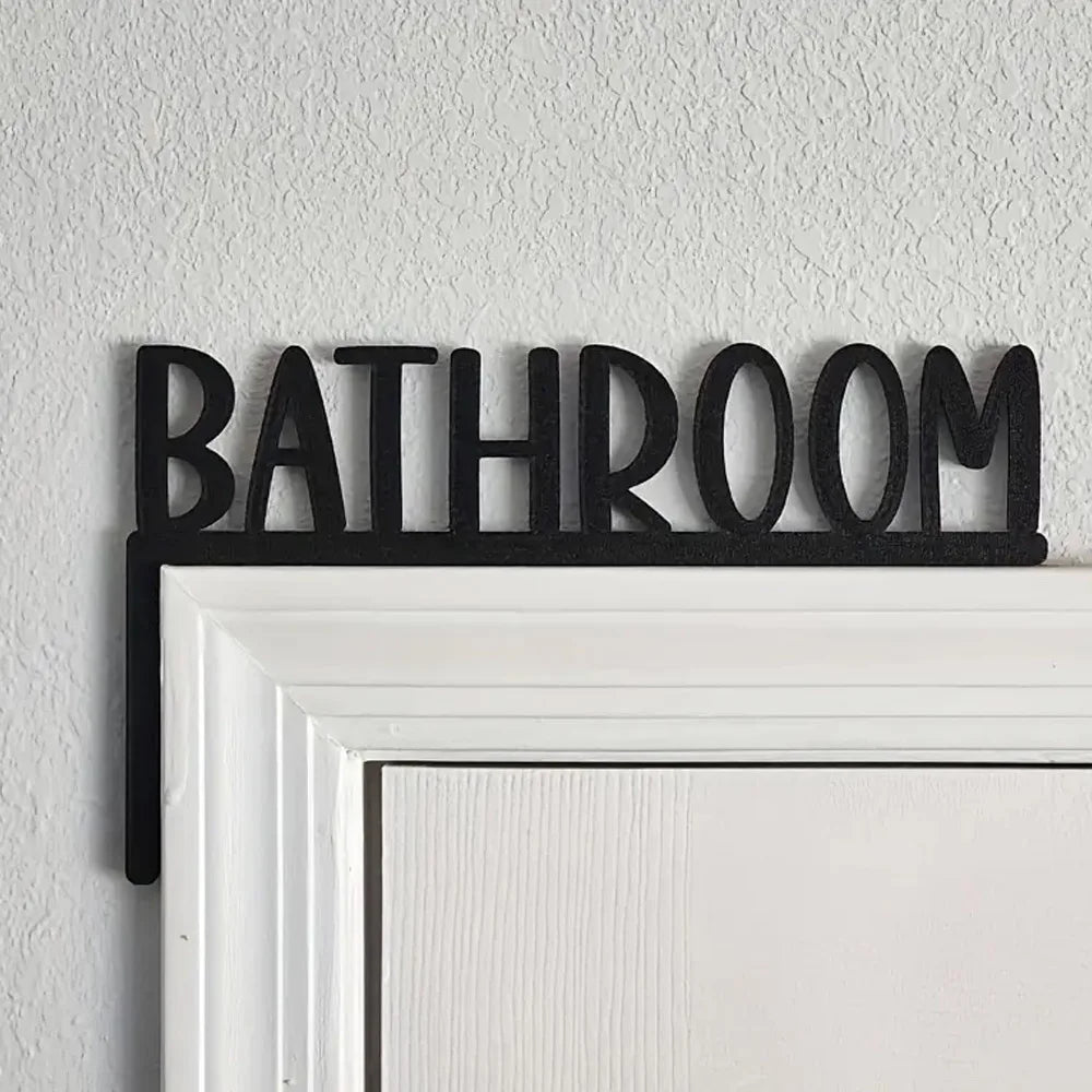 Modern Metal Bathroom Sign