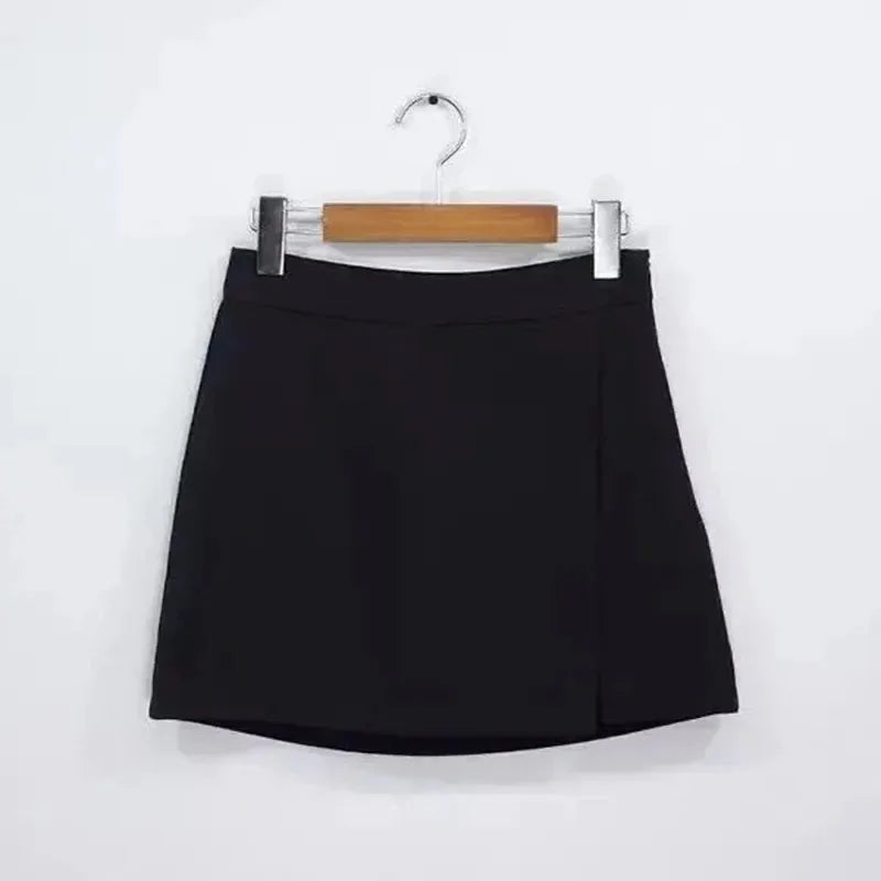 Irregular Side Slits High Waist A Line Shorts Skirt