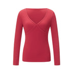 Camiseta retro grunge cottage de los 2000, punto acanalado de otoño, manga larga, corte entallado, estilo Y2K, hada, años 90, vintage, cuello de pico, crop tops para mujer