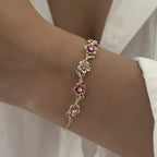 Sparkling Cherry Blossoms Butterfly Bracelet