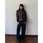 ZHIZOU Mujer Y2K Estética 2000s Jeans Baggy de Tiro Bajo para Mujer Jeans Bordados Grunge Cyber Punk Japonés Harajuku Pantalones de Mezclilla