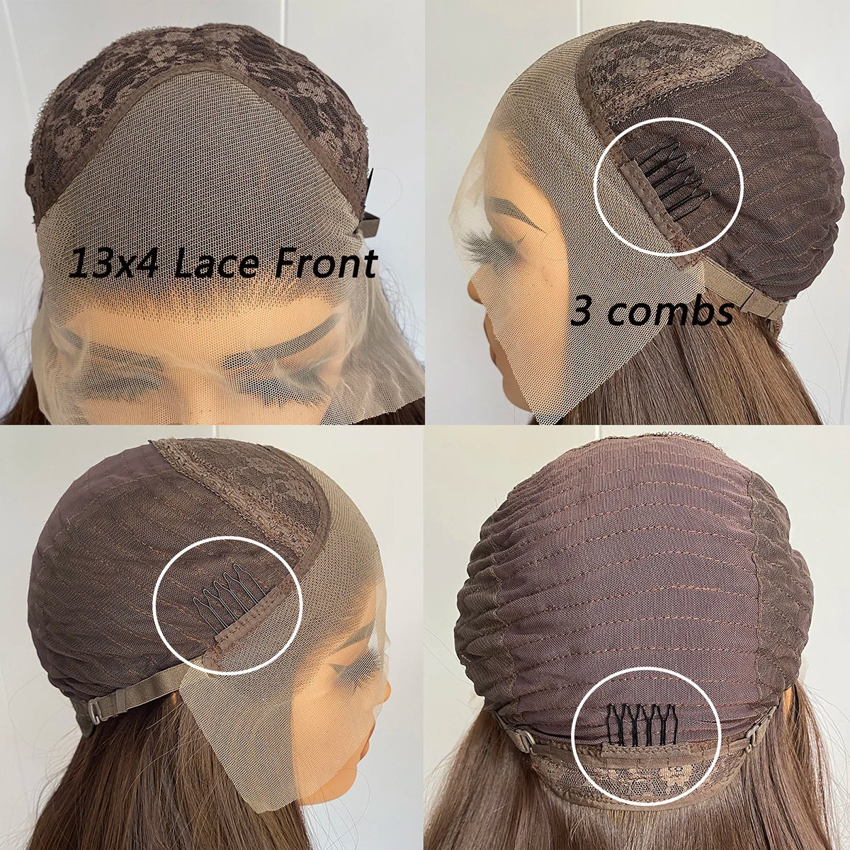Chocolate Brown Curly Wig 13x4 Lace Front Long Deep Curly Synthetic Hair Heat Resistant Daily Use Natural Hairline Wig for Women