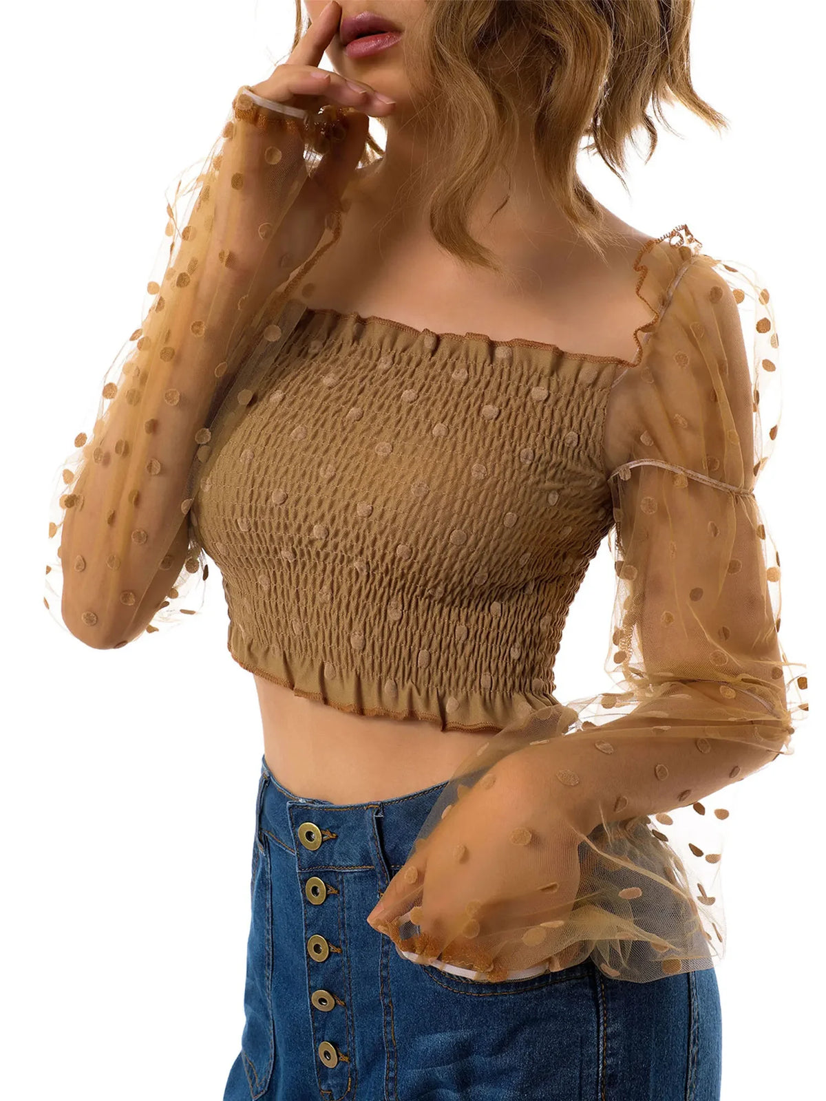Mesh Sheer Blouse