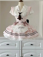 Conjunto de Corsé de Encaje y Falda Abullonada