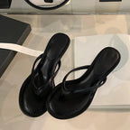 Round Thin Low Heel Sandals