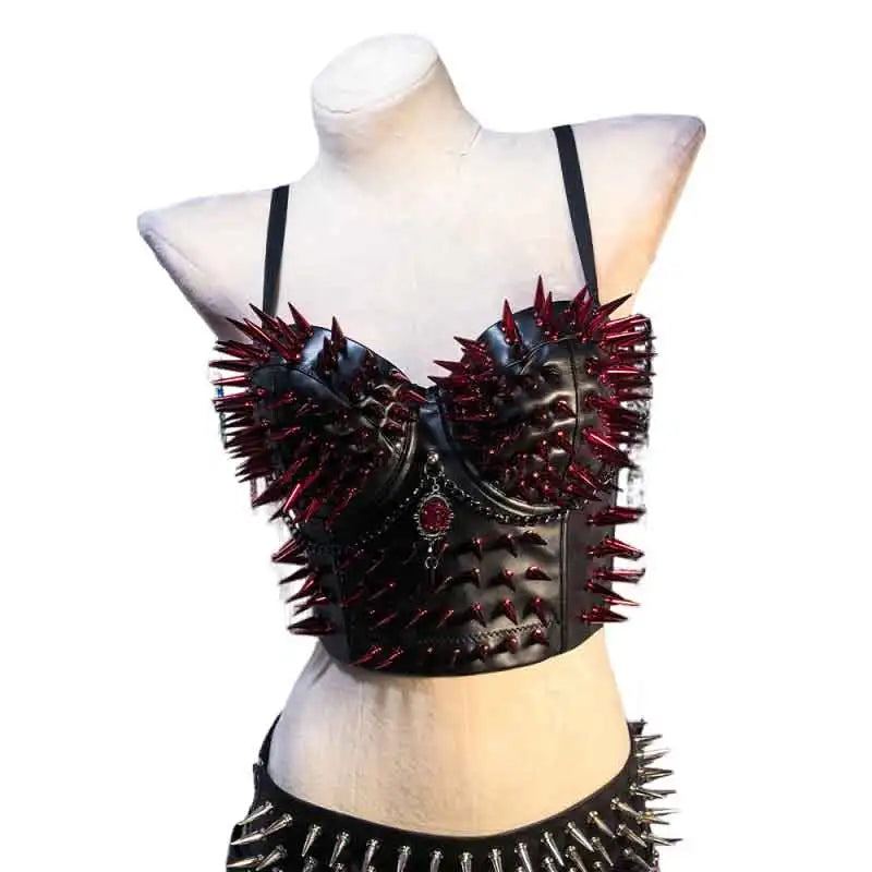 PU Leather Spiked Tank