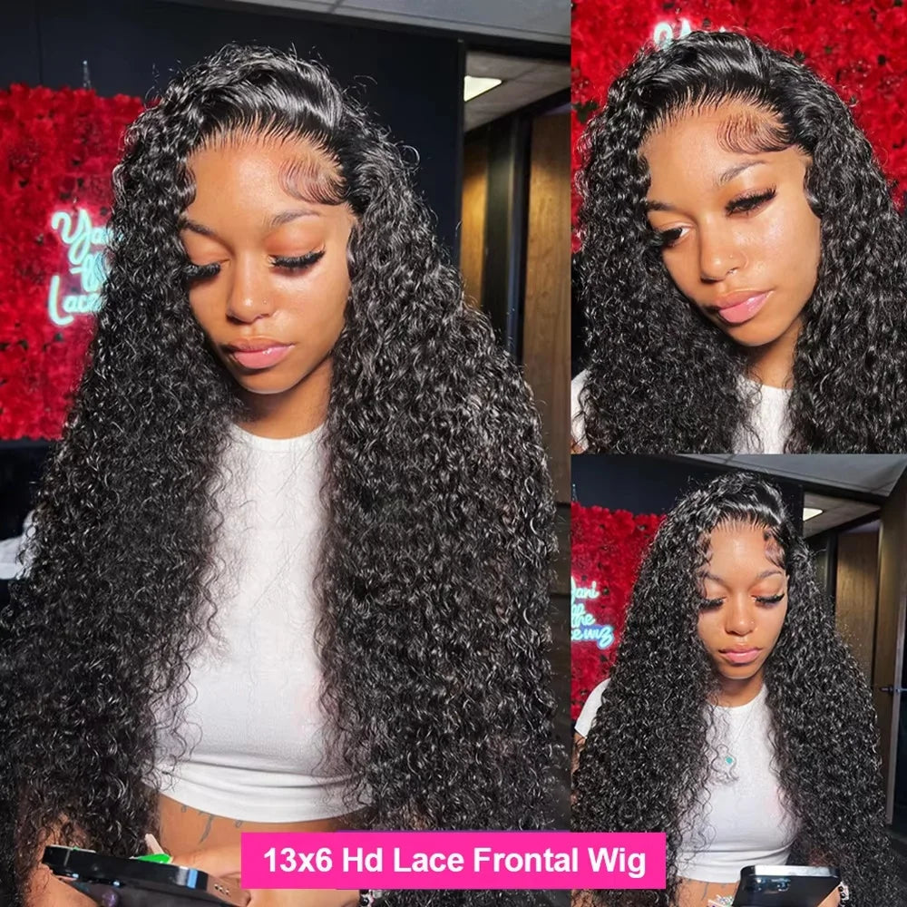 13x6 Glueless Brazilian Deep Wave Curly HD Lace Frontal Wig