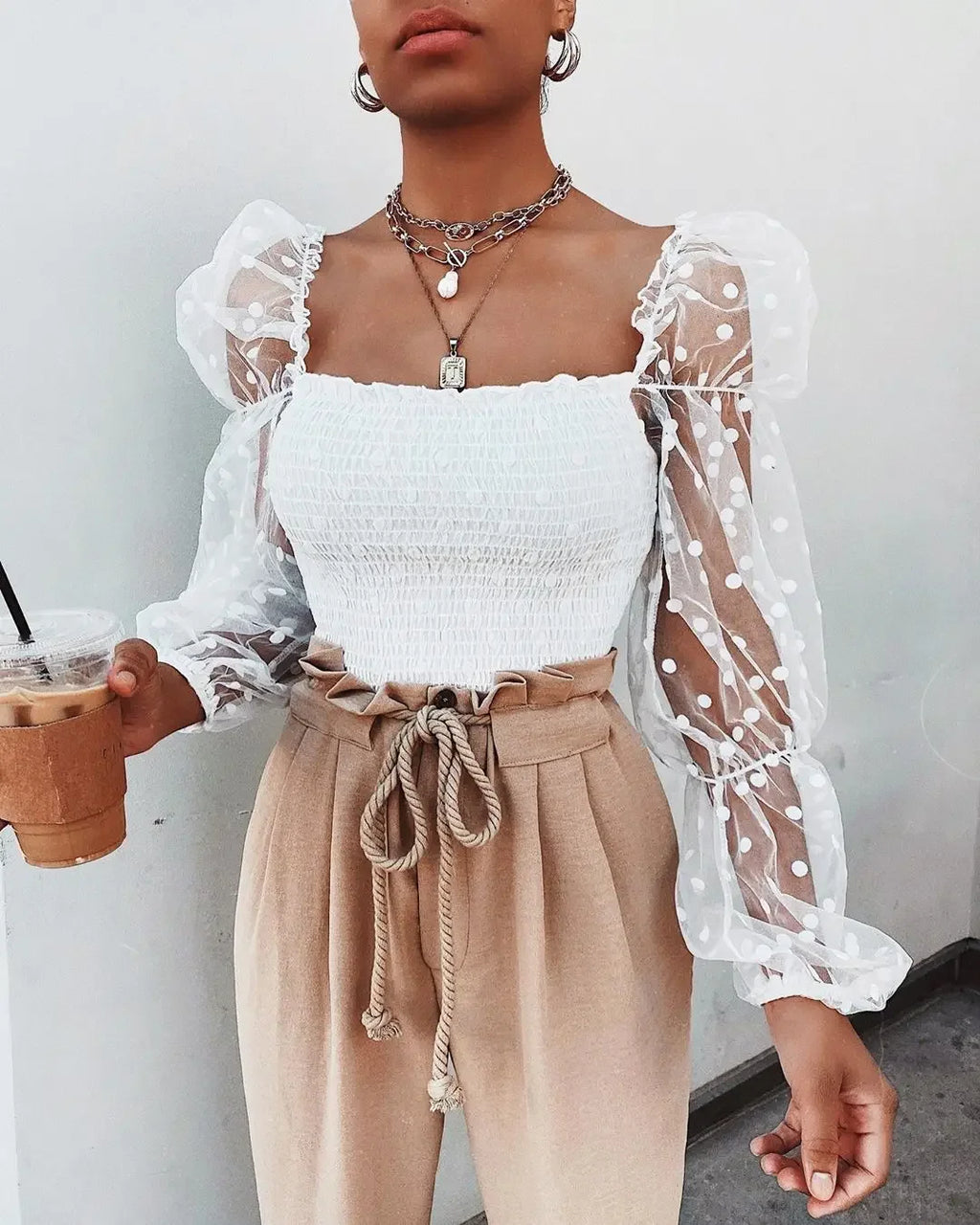 Mesh Sheer Blouse