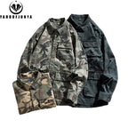 Long Sleeve Camouflage Cargo Casual Lapel Blouse