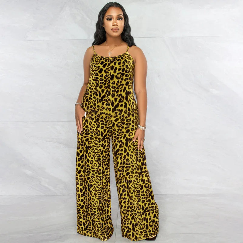 Leopard Print Cami Jumpsuit