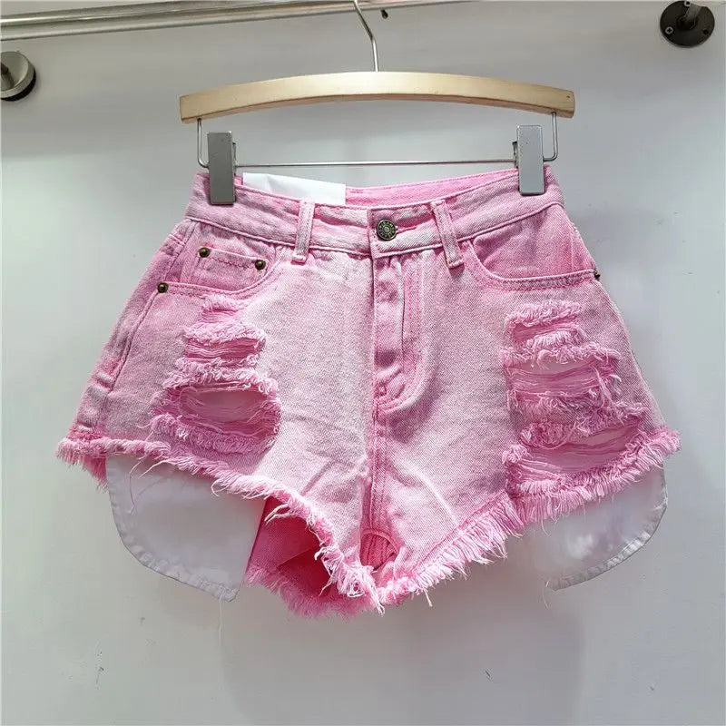 Pantalones Cortos de Mezclilla Lavada
