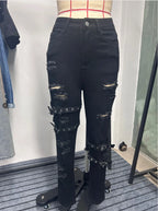 Jeans rotos de talle alto