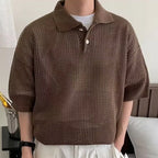 Hollow Out Knit Polo