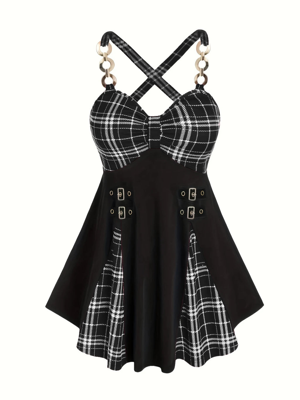 Vintage Checkered Plaid Dress
