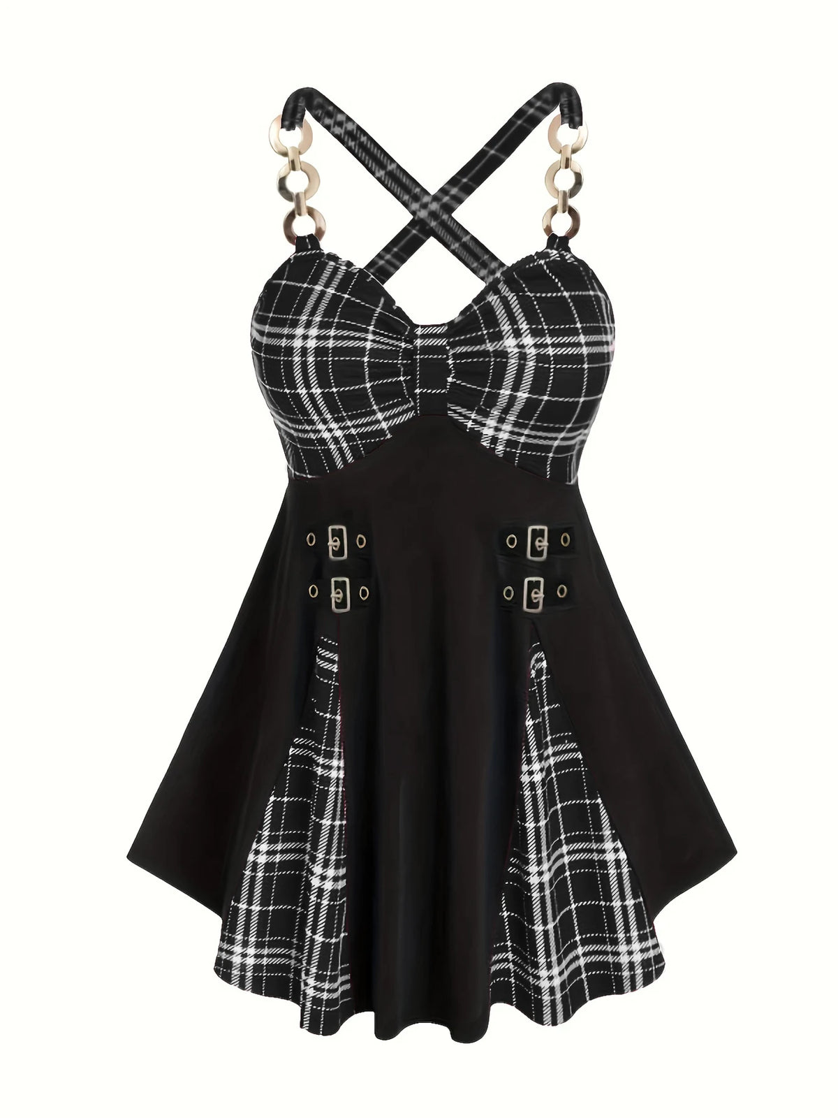 Vintage Checkered Plaid Dress
