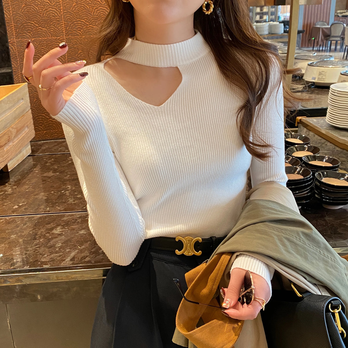 Solid Knitted Top