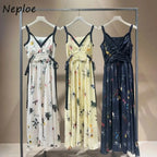V-Neck Print Sling Dress