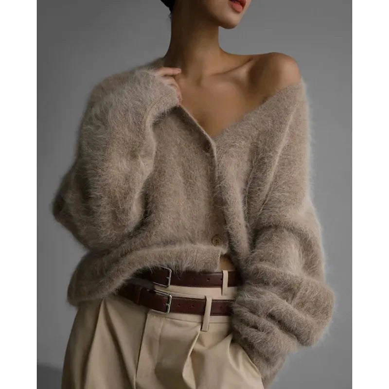Imitation Mink Fur Versatile Cardigan