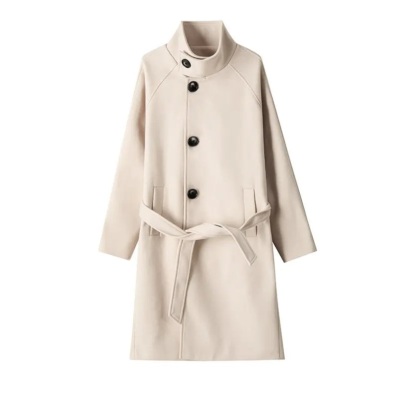 Imitation Wool Trench Coat