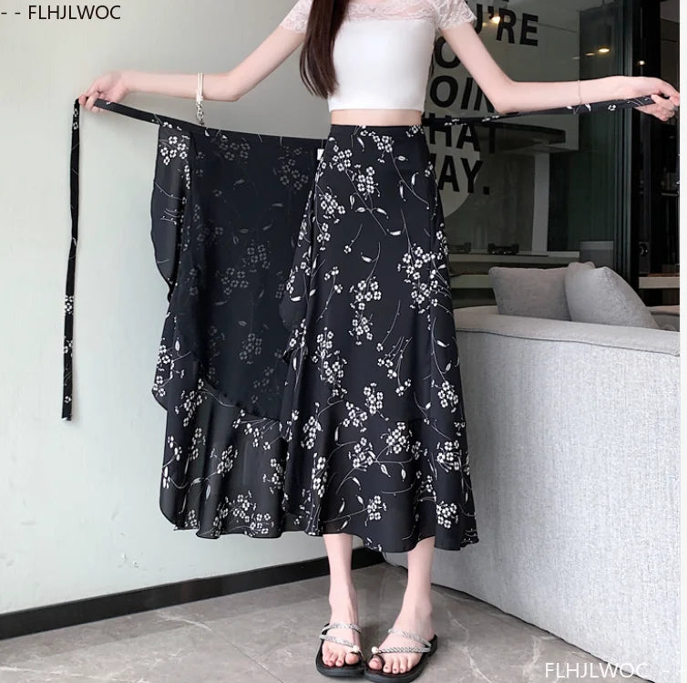 High-Waist Wrap Mini Skirt