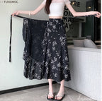 High-Waist Wrap Mini Skirt