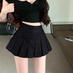 Falda plisada para mujer con lazo, minifalda coreana de moda, falda corta de cintura alta, ropa de calle para mujer, falda de baile, tenis, falda acampanada para mujer.