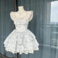 Floral Lace Ruffled Mini Dress