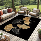 Flannel Printed Ginkgo Leaf Rug