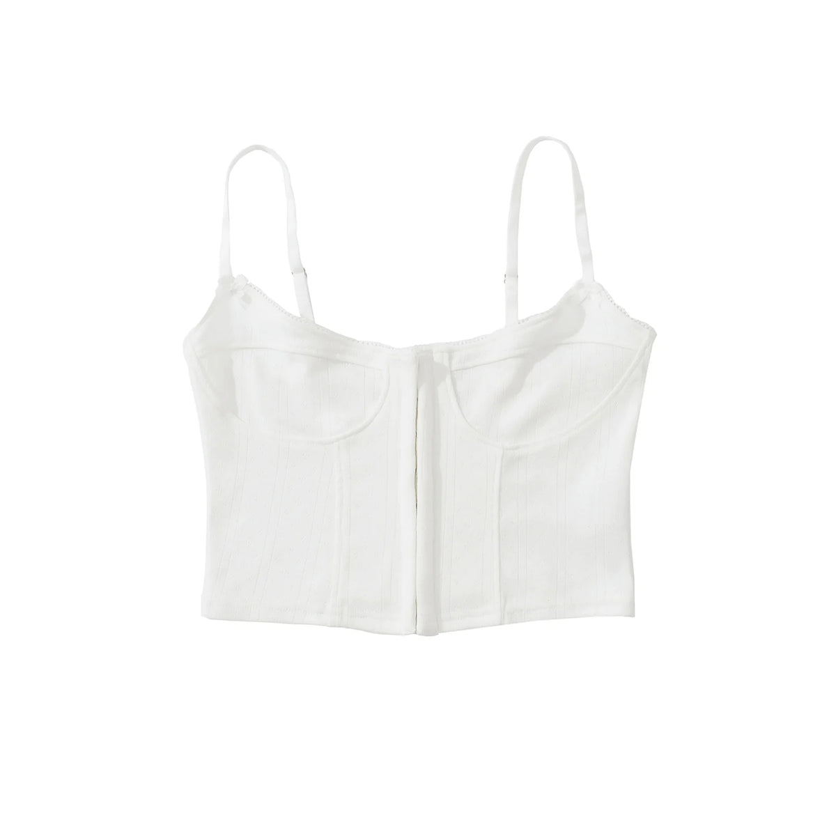 Sexy V Neck White Knitted Hollow Out Hole Hook Buttons Tank Top