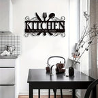 Art Deco Inspired Black Metal Kitchen Wall Art