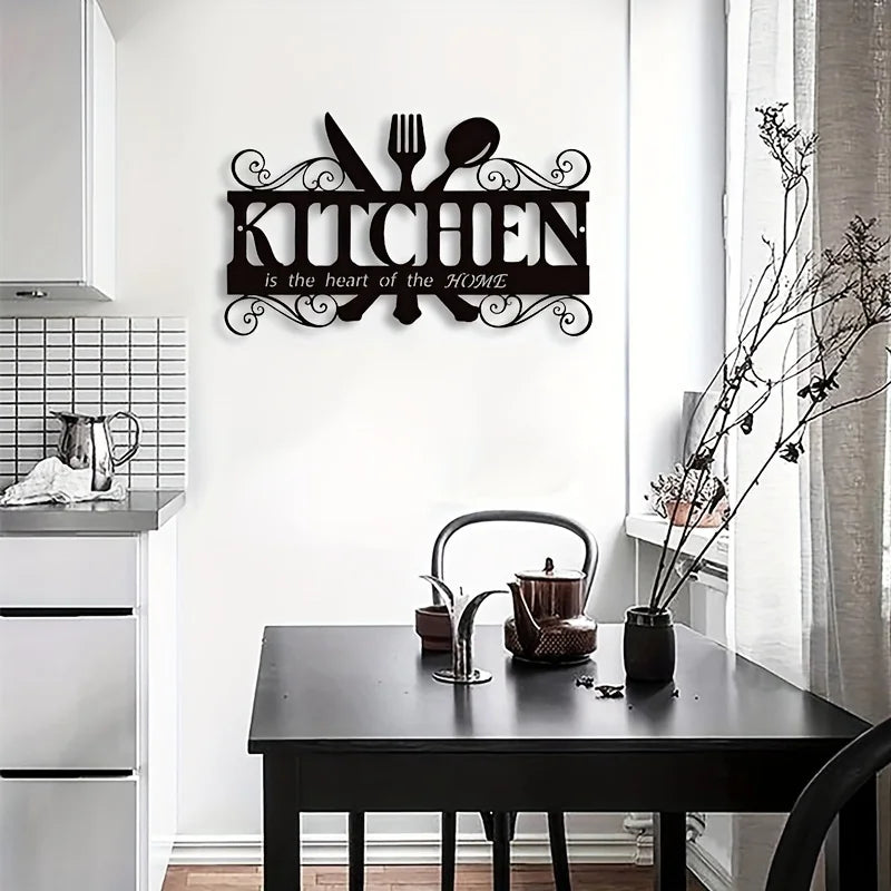 Art Deco Inspired Black Metal Kitchen Wall Art