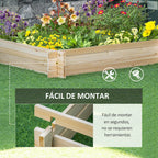 Outsunny Garden wooden Arriate urban garden floor 100x100x16cm Natural