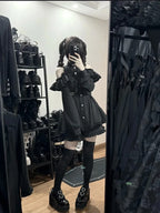 Vestido japonés JK dulce falso de dos piezas Kawaii nuevo con lazo estampado, vestidos Lolita delgados a la moda, trajes vintage Harajuku para mujer, estilo hada