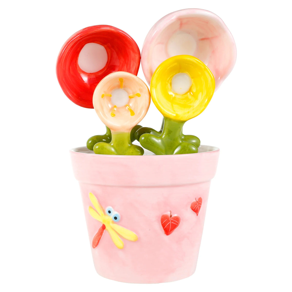 4Pcs Porcelain Measuring Spoons Set with Base