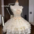 Vestido Lolita Elegante Dulce Estampado de Frutas Kawaii Vestido de Princesa de Manga Corta para Mujer Lindo Lazo Cuello Peter Pan Vestido de Fiesta para Chicas Atrevidas
