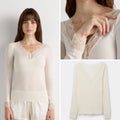 Long Sleeve Lace Trim T-Shirt