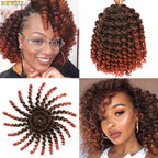 Ombre Jamaican Bounce Wand Curl Crochet Hair 8 inch Short Synthetic Wand Curly Crochet Braids Hair