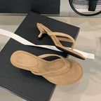 Round Thin Low Heel Sandals