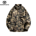Long Sleeve Camouflage Cargo Casual Lapel Blouse