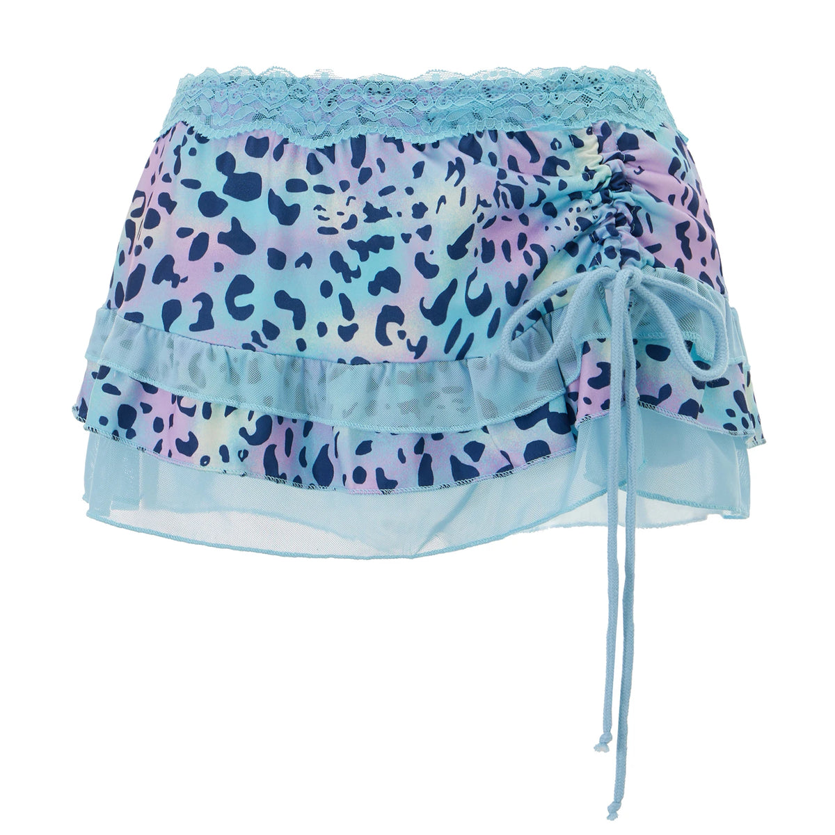 Leopard Print Tiered Mini Skirt