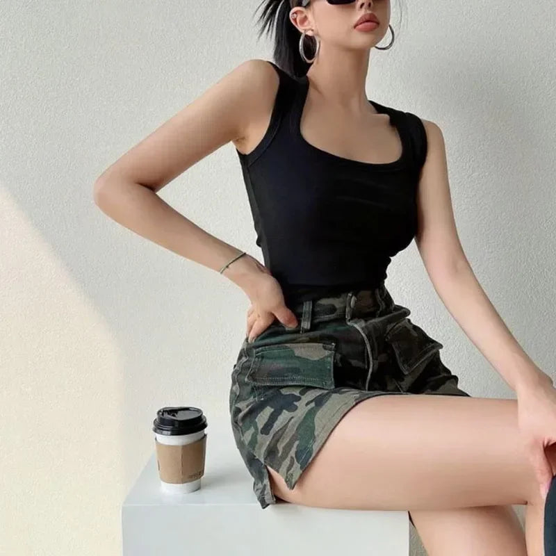 Camouflage Cargo Skirt