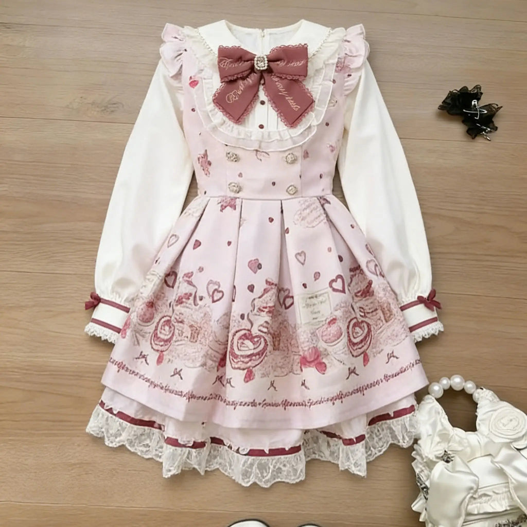 Bow Knitted Cardigan + Ruffles Plaid Mini Skirt Set
