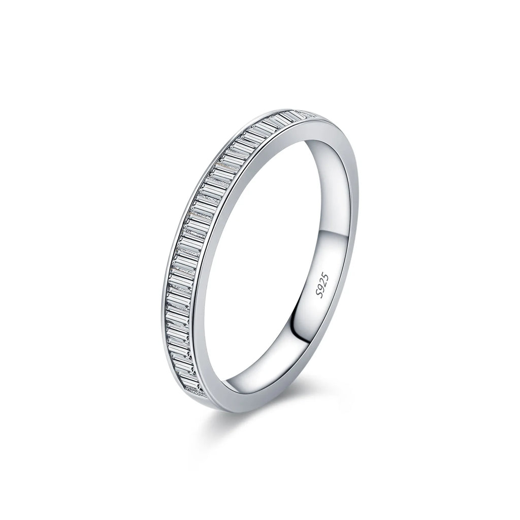Rectangle Moissanite Stackable Ring