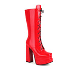 Double Layer Platform Square Toe Boot