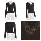 V-Neck Lace T-Shirt