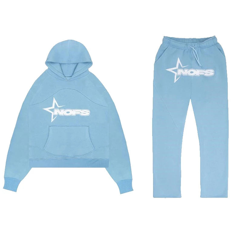 Letter Graphic Print Loose Sweatshirt Set