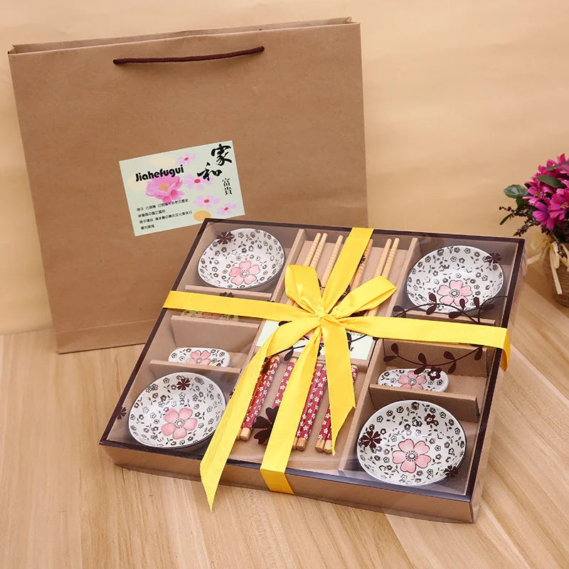 Japanese Style Cherry Blossom Ceramic Sushi Dishes